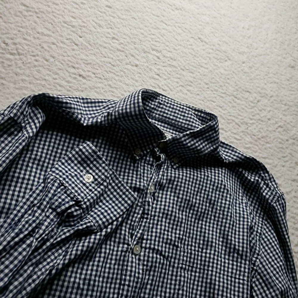 J.Crew Shirt Mens Large Blue Check Long Sleeve Cotton Button-Down Casual